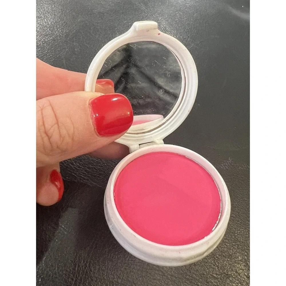 VINTAGE MAX FACTOR HOLLYWOOD MID CENTURY COMPACT CAKE ROUGE BLUSH ROSE   RED #2